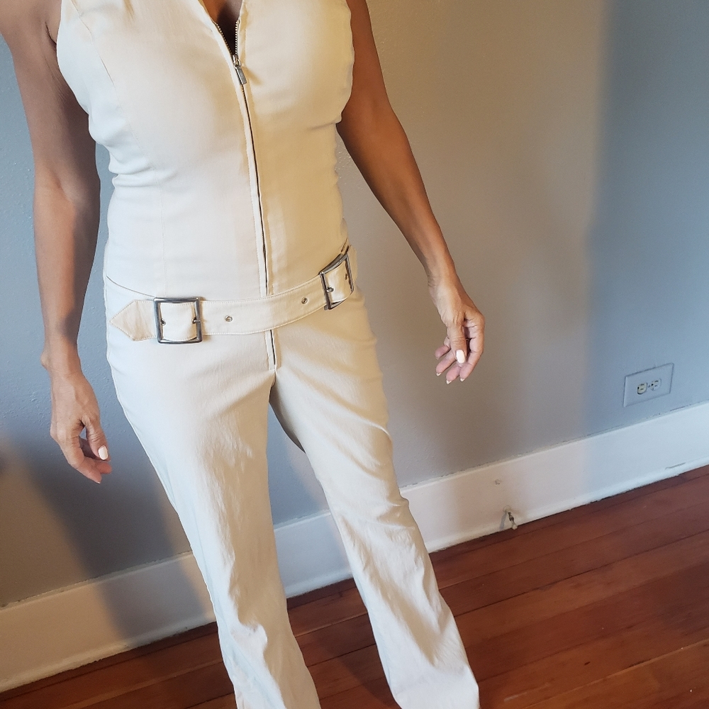 Bebe cream jumpsuit
